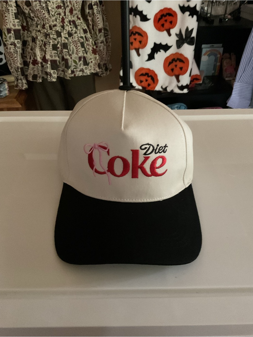 Zenana Outfitters Diet Coke Two-Tone Cap - White & Black with Red Logo